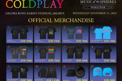 Profil Pemain dan Kru Merchandise Konser Coldplay